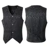 Adult Men Vintage Vest Waistcoat Victorian Black Steampunk Style Gothic Jacquard Swallow Top Costume For Men's Blazer Suit 240106