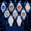 Hip Hop Bussdown Dial Mens Luxury Iced Out Watch Hand Made Seting VVS Moissanite Watch Men Women