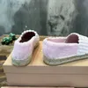 Loafers Schoenontwerper MIUMIUS Schoenen Espadrilles badstof Dames Logo-geborduurd Vrijetijdsschoenen Comfort Pluche falt Mode Klassieke sandaal Maat 35-42