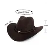 Baretten Westerse Stijl Mannen Cowboyhoed Voor Vrouwen 2024 Herfst Zwarte Brede Rand Bull Head Crul Man Vilten hoeden Jazz Cowgirl Caps