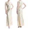 Ethnic Clothing Night Dress Sequin Women's Beaded Tassels 1920s Vintage Party Gown Flapper Half