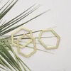 Charms 10Pcs Honeycomb Hollow Frame Hexagon Open Bezel Charm Pendants Linking Ring Connector DIY For Earring Necklace Jewelry