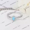 bagues de bijoux de créateurs Femmes 925 Bagues en argent sterling créé ovale bleu rose blanc bague opale de feu avec zircon cadeau romantique 6 7 8 taille (lam Hub Fong)