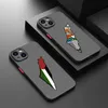 Cell Phone Cases E-Embroidered Map Of Palestine Phone Case For iPhone 15 14 13 12 11 Pro Max mini XS XR X 8 7 6 Plus SE Frosted Translucent CoverL240105