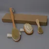 Yıkıcılar 3 adet/set banyo fırçası set kuru cilt gövdesi yumuşak doğal kıl fırçası ahşap banyo duş fırçaları spa gövde fırçası çıkarılabilir saplı