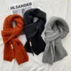 Lenço de inverno feminino lenço de cor sólida lenço fino macio marrom branco quente malha de lã ins pescoço pashmina xale bandana 240108