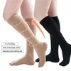 Legbeauty Plus Size Kniehoge Compressiekous Heren Dames Gesloten Teen Spataderen Sok Kuit Mouw S-5XL 15-20 mmHg 240108