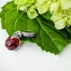 Autentisk 925 Silver Red Ladybird Murano Glass Dangle Charm Fit Original Pan Armband Diy Girls Fine Jewelry Gift