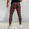 Herrbyxor Nya höststickade byxor Casual Hip Hop Men Sweatpants Fashion Streetwear Lounge Wear Mens Lattice Suit Pants T240108