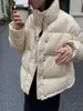 Tendência de casaco quente com novo design de inverno com sensação de pescoço em pé