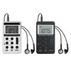 Rádio portátil rádio fm/am digital portátil mini receptor com bateria ou bateria recarregável rádio fone de ouvido