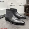 Кожаные ботинки BERLUTI, новые мужские кожаные ботинки «челси» с рисунком Scritto в английском стиле для джентльменов, ботинки martin из телячьей кожи с матовой отделкой HBPM