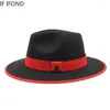 Bérets 2024 Style britannique feutre Jazz Fedora chapeaux hommes femmes à large bord Gentleman formel Panama casquette fête Trilby robe chapeau