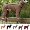 Odzież dla psa zima sweter elastyczne stały kolor pełny ciało zrzucanie wiatroodporne elastyczne golf piżamy dla bokserów laboratorium