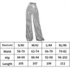 Active Pants Shiny Women Glitter Wide Leg Casual Byxor Back Zipperloose Flare Bell Bottom Night Out Clubwear Elastic