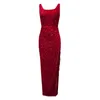 Casual Dresses Elegant Sequins Tassel Split Sexy Party Dress Bodycon Christmas Formal Gowns Prom Cocktail Wedding Vestidos