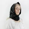 Headscarves for Women Faux leather kerchief Bandana Soft Head Wear Headcover Waterproof Neck Wrap with Snaps 240108