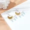 Ohrstecker, trendiger Modeschmuck, niedlicher Mond, transparente Wolke, Regentropfen, Damen- und Mädchen-Charm-Tropfen-Acryl