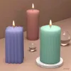 Candles Silicone Candle Mold DIY Crystal Epoxy Resin Abrasive Square Striped Cylindrical Wave Point Candle Table Silicone Mold