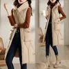 Gilet da donna Brieuces 2024 Autunno Inverno Giù Gilet di cotone Donna Lungo imbottito in cotone Antivento Piumino con cappuccio Parka Cappotti caldi