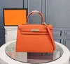 Sac de luxe Femmes Sacs Designer Sac à main Femme Véritable Cuir Orange Noir Bandoulière Sac à bandoulière Femme Bourse Lady Sac fourre-tout Petit portefeuille Sacs avec boîte