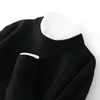 Herrtröjor 24 Höst och vinter 100 Pure Cashmere Sweater Crewneck tjock casual pullover ull stickad botten skjorta