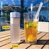 Bottiglie d'acqua Bottiglia di plastica opaca poligonale con corda Portatile Succo freddo di frutta A prova di perdite Tazza da escursionismo per arrampicata sportiva