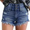 شورتات نسائية سراويل جينز سراويل الصيف عالية الخصر A-LINE SHORTS SIDES Chic chic تمزق الثقوب الجينز الجينز جودة الشارع عالية الجودة