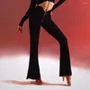 Scen Wear High midjextäckare Design Pants Female Latin Dance Dress for Women Samba Ballroom Dancewear Costumes NY72 2309