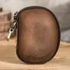 Zonnebril Vintage Koe Lederen Draagbare Opvouwbare Zonnebril Protector Reispakket Etui Brillenkoker Ritsdoos Harde brillen