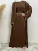 الملابس العرقية المسلمة الحجاب النسائية مجموعة العطلات اللباس الصلاة Abaya Long Khimar Ramadan Robe Robe Islamic 2 PCS