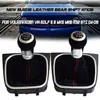 Knobbilstyling Suede Leather 5 6 Speed ​​Gear Shift Knob Gaiter Boot för Volkswagen VW Golf 5 6 MK5 MK6 R32 GTI 04093266