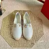 Damen-Loafer-Schuhe, Espadrilles, 100 % echtes Leder, Designer-Lammleder, Sommer, Frühling, Damen-Leinenschuhe, luxuriös, mit Zehenkappe, bequem, lässig, modisch, Größe 34–42