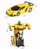 1 18 24CM RC CAR 2 I 1TRANSFORMATION ROBOTS SPORT KÖRNING Fordon ONEKey Deformation Remote Control Toy for Boys F04 240106