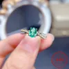 Cluster Rings Hoyon Fashion Simple Green Jade Women's Ring Full Diamond Wedding S925 Silver Color Party Jewelry Gift