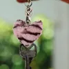 Keychains 8 Pcs Leopard Keychain Fur Puff Ball Bag Charms Women's Wallet Aesthetic Fluffy Plush Car For