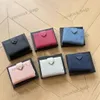 Designer Multi-Color Card Holder Luxury Card Holder Passport Saffiano Triangular Pocket Storage Bag Läder Key Wallet Wallet Fashion Simple Coin Purse Key Bag Business