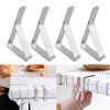 Kitchen Storage 6pcs/set Stainless Steel Anti-Slip Tablecloth Clamps Non-slip Securing Holder Wedding Camping Promenade Table Cover Clip