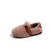 Herfst Winter Kinderen Bont Schoenen Jongens Instappers Kinderen Katoen gevoerde Schoenen Meisjes Flats Warme Mocassins Casual Schoenen CN21-36 240108