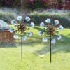 Garden Decorations Windmill Peacock Tail Rotary Wind Spinners Decorative Stakes Pinwheels For Courtyard Patio Decoration Kids Gifts