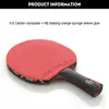 Professionale 6 Stelle Ping Pong Racchetta Gomma Nano Carbonio Ping Pong Lama Pipistrello Toner Appiccicoso Colla Ping Pong Allenamento 240106