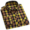 S-8XL Plaid Shirts For Men's Long Sleeve Cotton Fashion Single Patch Pocket Design Young Casual Standard-Fit Thick Flannel Shirt 240106
