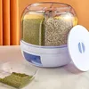 Botellas de almacenamiento 1 unids Caja de arroz Rotación de 360 grados Sellado Dispensador de barril de alimentos secos Humedad