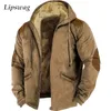 Warm Wool Lining Jackets Men Winter Fashion Patchwork Long Sleeve Hooded Coats Autumn Mens Casual Loose Zipup Fleece Outerwear 240108