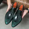 Italienische Oxford-Schuhe für Herren aus Lackleder mit spitzer Zehenpartie und klassischem Original-Derbies-Schuhen