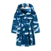 Iyeal Winter Warm Home Wear Children Robes Sleepwear Kids Bathrobe Flannel Sleepwear Boys Robes for Girls Clothing240108