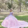 Роскошное бальное платье Quinceanera Dress 2024 с 3D цветочным принтом и бисером Милое Тюлевое платье принцессы Vestido De XV 15 Anos Вечернее платье для дня рождения