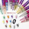 12pcsSet stylo à dessin pour ongles Graffiti peinture Liner brosse étanche UV Gel vernis à ongles décoration bricolage 3D outil de ligne abstraite 240106