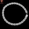 Infinity Dign VVS Baguette Diamant Herren Hip Hop Schmuck Halskette zweifarbig 15 mm Moissanit Silber kubanische Gliederkette