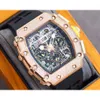 r i c h a rmensウォッチSuperClone AAA Mechanical Milles Watches RM 011 11-03 01GU Chronogarph Gmt Skeleton Dail WrsitWatches Anti Scratch Saphire Mirror Surface G6C0
